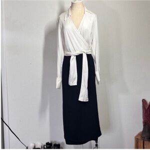Diane Von Furstenberg Black & White Wrap Skirt